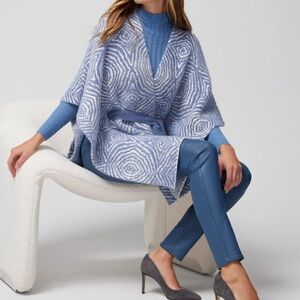 White House Black Market Jacquard Belted Ruana